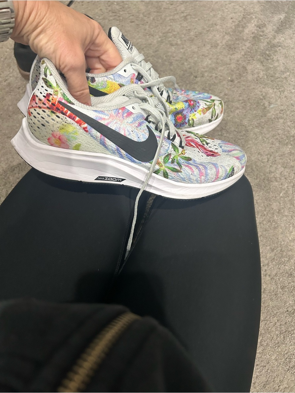 Nike Women's Floral Print Zoom Running Shoes - White/Multi